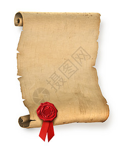 古代文档淡黄色边缘床单文凭安全丝带保修单滚动邮件证书背景图片