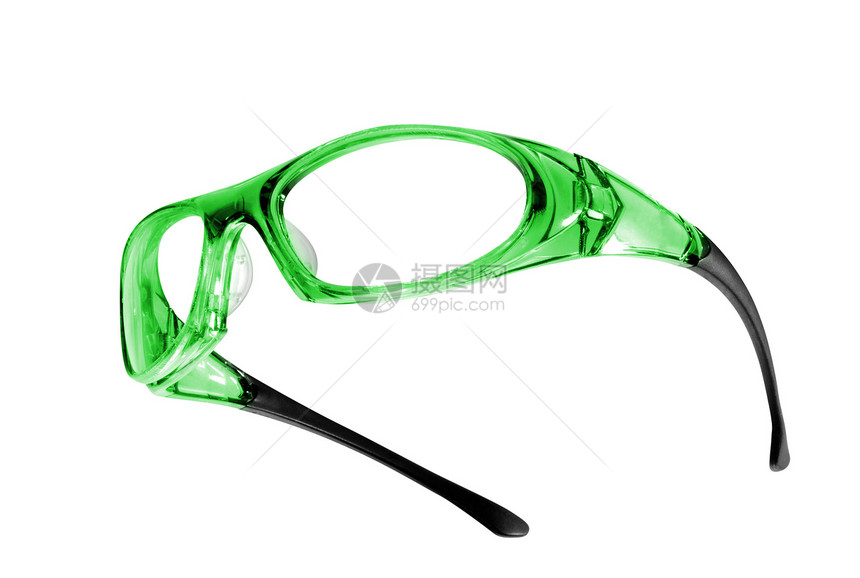 安全眼镜工作服白色框架实验室预防塑料工业绿色眼睛工艺图片
