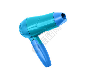 孤立的蓝吹毛机工具器具卷发器卷曲烘干机发型头发蓝色鼓风机理发店背景图片