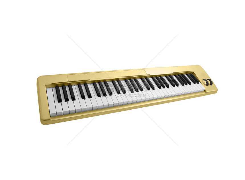 金金钢琴键盘水平合成器黑色音乐钥匙木头器官乐器象牙白色图片