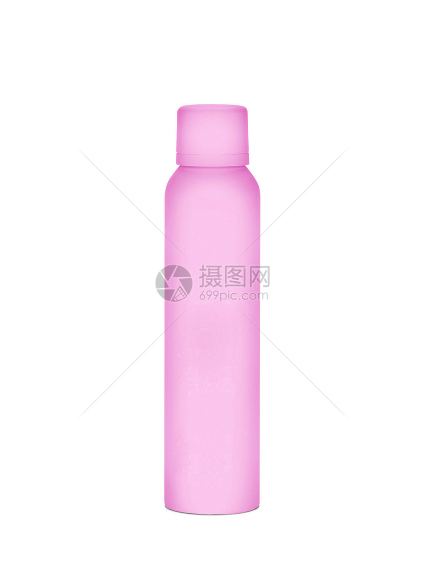 白上孤立的粉红香水瓶喷雾器女性玻璃小路卫生瓶子香水化妆品液体奢华图片