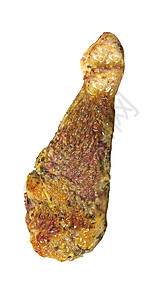 白上孤立的鸡肉炙烤皮肤猪肉油炸食物肌肉牛肉猪脚屠夫烧烤背景图片