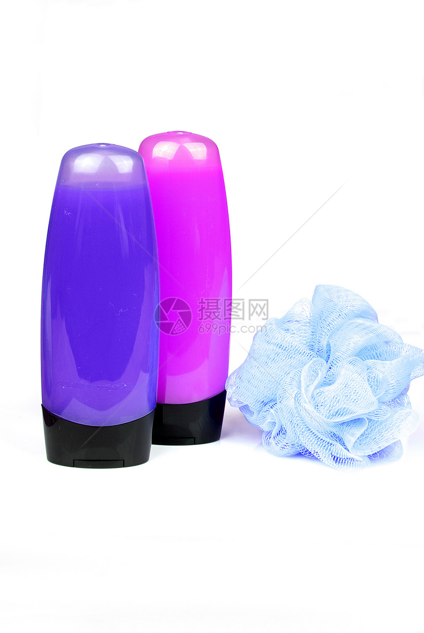 淋浴凝胶产品瓶子紫色塑料液体润肤橙子洗剂样本奶油图片