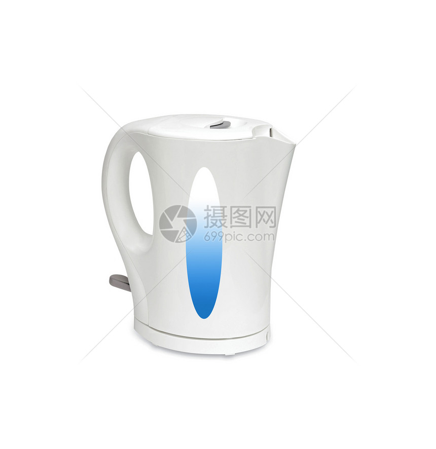 白色背景上的电白水壶Name茶壶商业厨具厨房用具电气塑料液体家庭图片