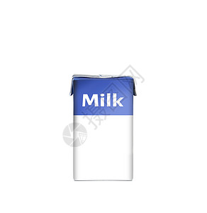 孤立于白色背景的牛奶袋背景图片
