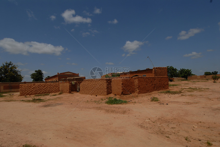 非洲村村庄房子小屋房屋墙壁图片