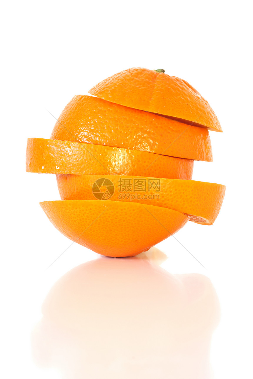 封闭的切橙子水果图片