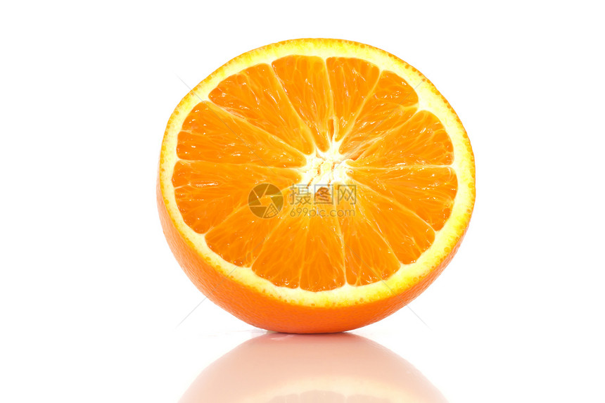 孤立的切片橙子水果白色橙片橙色图片