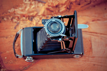 折叠相机电影摄影快门怀旧照片技术背景图片