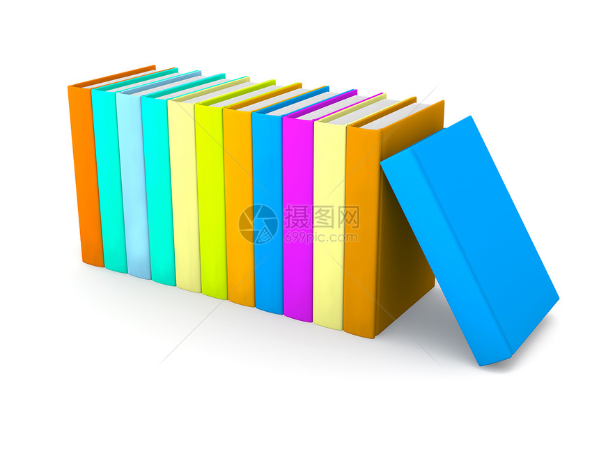 彩色书本行命令收藏空白体积数据知识教育文学咨询插图图片