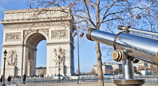 巴黎  凯旋门旅行城市旅游假期纪念馆蓝色艺术首都历史性历史背景图片