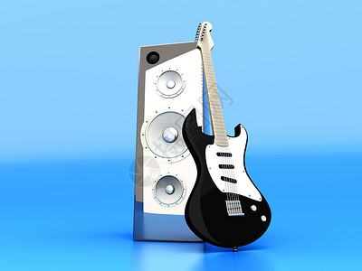 音频娱乐喇叭细绳电子产品摇滚吉他明星手表居住乐器插图背景图片