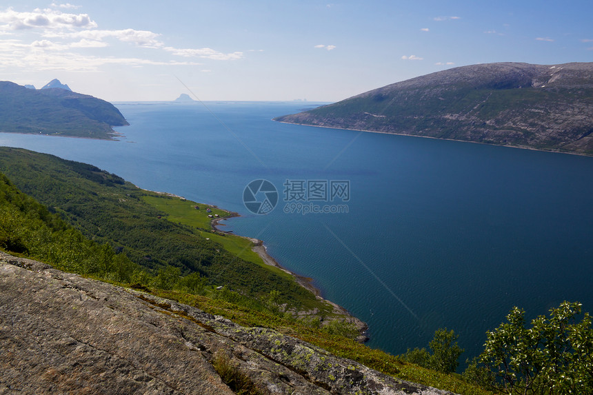 Fjord 位置风景峡湾高度海岸全景山脉图片