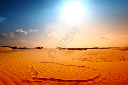 沙漠之心我爱沙漠旅行橙子热带太阳沙丘海浪假期爬坡阳光绘画背景