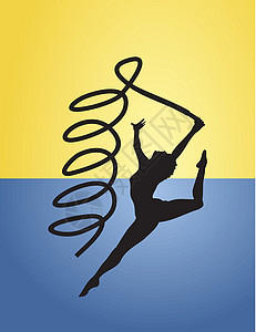 体操学女士运动男人黄色插图磁带背景图片