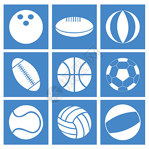 体育球运动保龄球足球篮球台球网球竞赛游戏排球插图背景图片