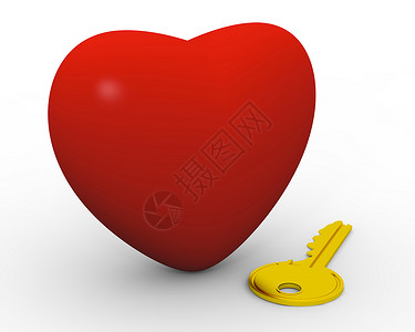 心的钥匙红心背景图片