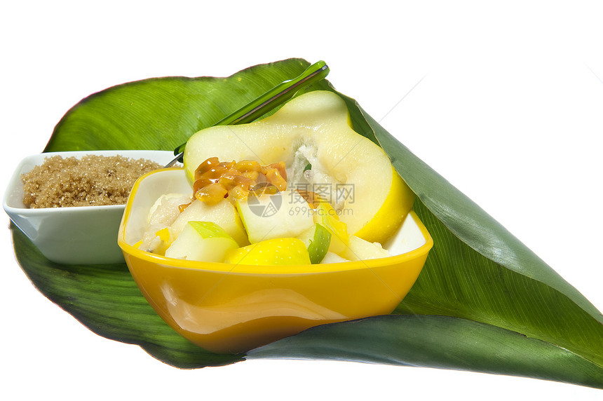带有热带水果的沙拉异国白色甘蔗食物情调药品果汁活力图片