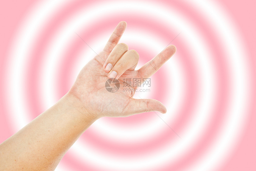爱手标志手指手势男人情感男性概念皮肤圆圈粉色白色图片
