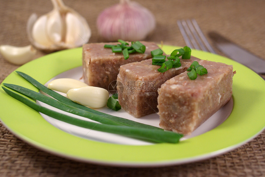 螺旋肉宏观煮沸脑袋食物公猪白色茶点牛肉盘子美食图片