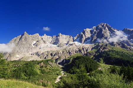 布朗山格朗德约拉斯布朗峰首脑天空阳光登山旅行顶峰雪貂冰川岩石假期背景