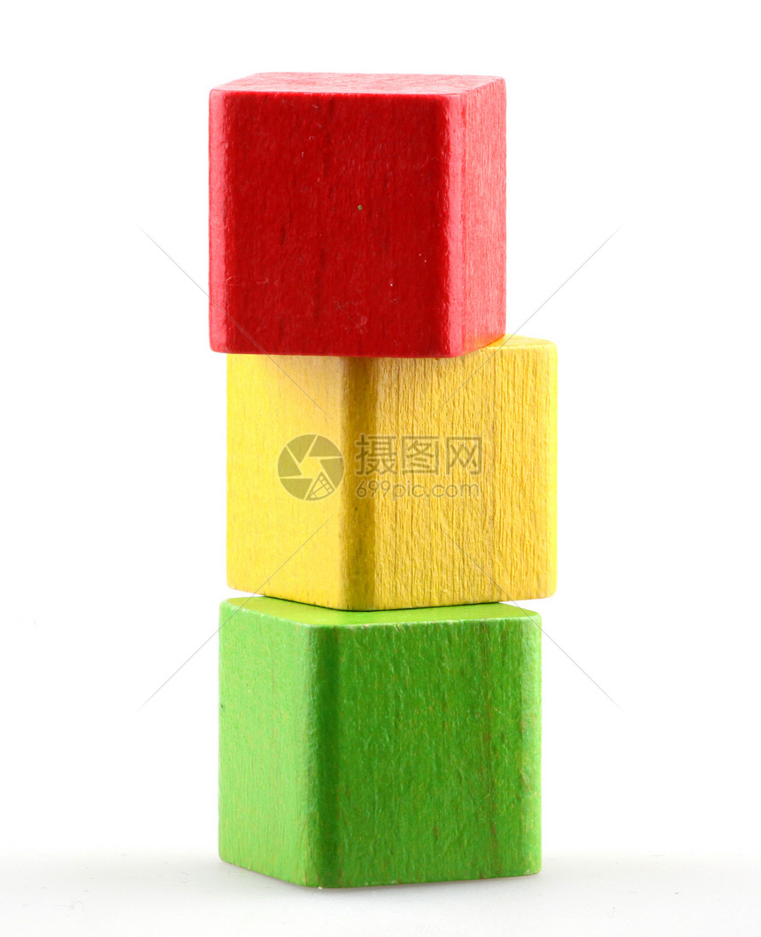 木制构件积木孩子玩具黄色红色游戏学习孩子们建筑喜悦图片