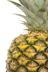 菠萝异国黄色食物情调叶子剖面图水果绿色背景图片