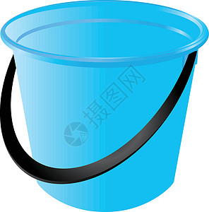 蓝色塑料桶塑料桶工业工具塑料蓝色农业插画