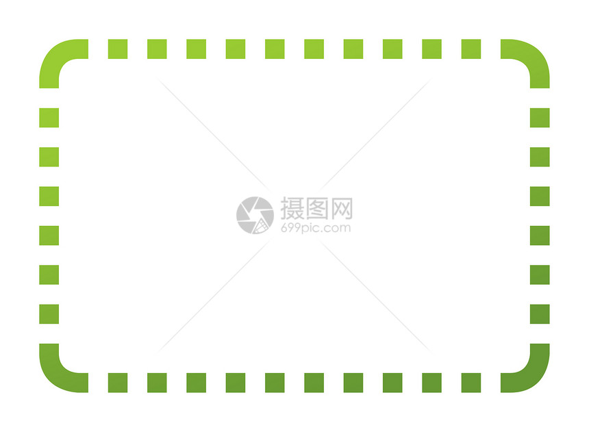 生态绿色优惠券框架边界长方形白色插图商业图片