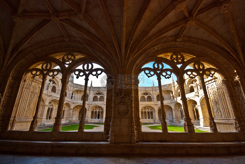 热罗尼姆斯修道院建筑指令石榴石手工旅行假期柱子遗产世界回廊图片