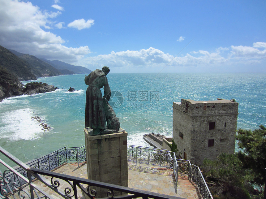 意大利蒙特罗索悬崖海岸旅行村庄房子风景海岸线旅游建筑学海滩图片