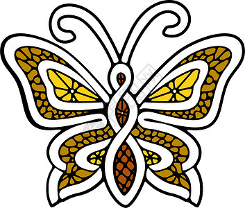 漂亮翅膀的蝴蝶蕾丝蝴蝶图标设计图片
