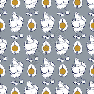 鸡吃虫子鸡蛋图案设计图片