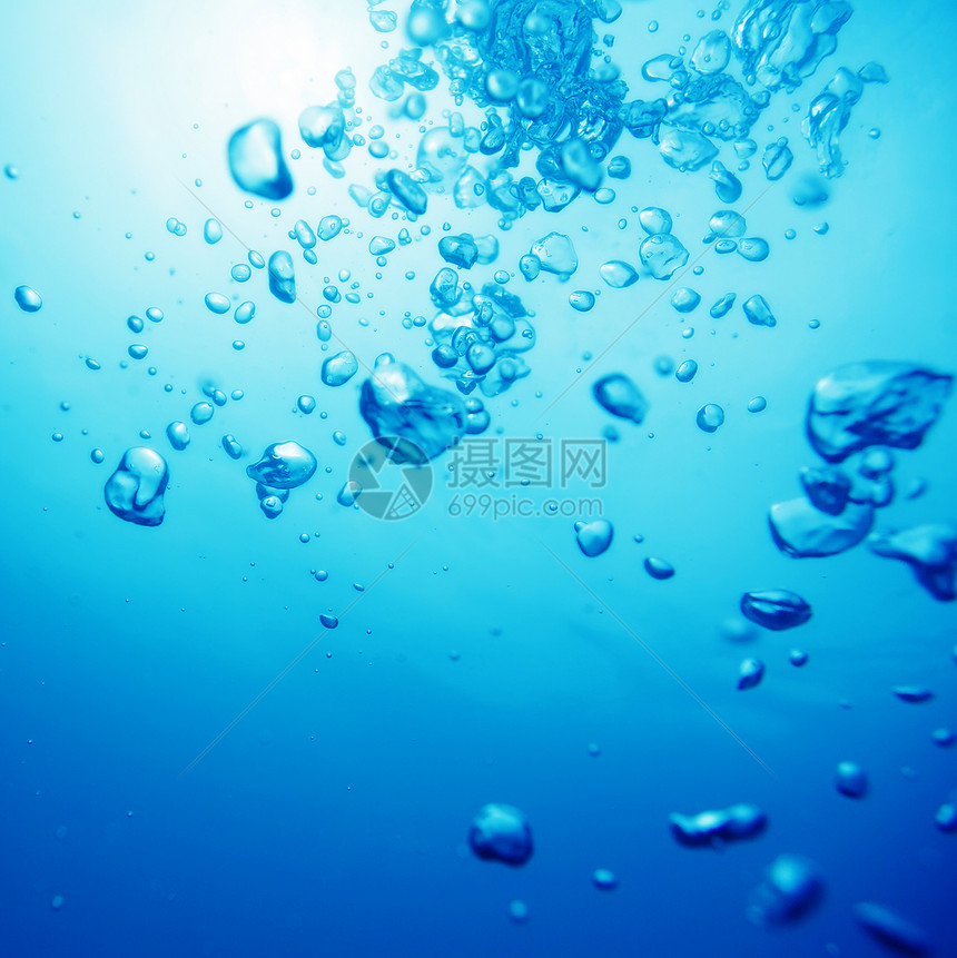 空气气泡水滴呼吸运动液体蓝色气体水泡气源温泉反射图片