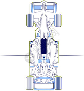 雷诺f1f1 汽车计划顶视图插画
