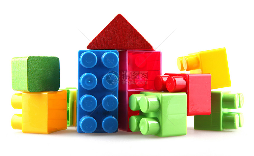 砖块大楼建筑物黄色施工几何立方体儿童玩具孩子们建筑婴儿图片