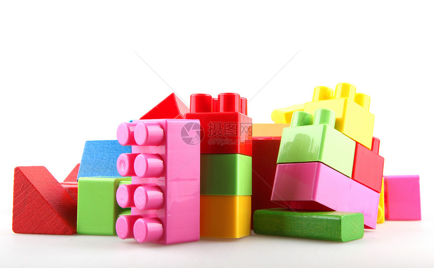 砖块大楼玩具几何绿色游戏形状积木房子操场建筑物儿童图片