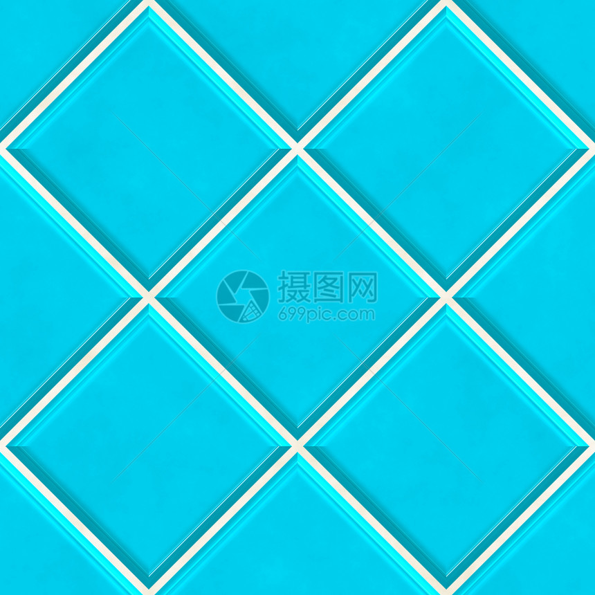 平铺地板陶瓷蓝色正方形装饰建筑浴室水泥线条水池制品图片