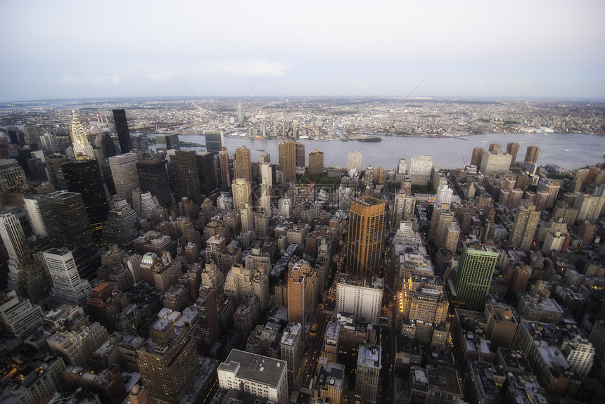 纽约市高塔天梯蓝色建筑学游客城市市中心日落地标天空办公室旅游图片