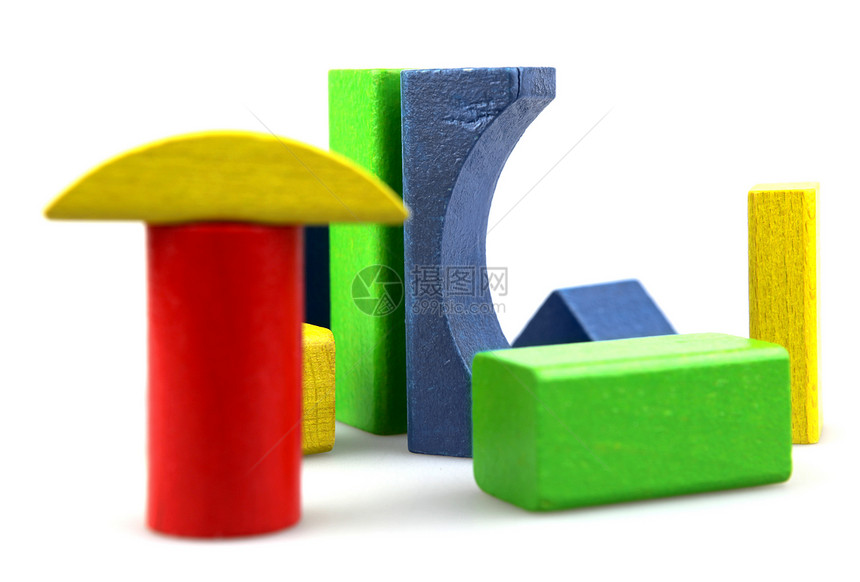 木制构件婴儿期长方形游戏玩具黄色童年学习蓝色创造力喜悦图片