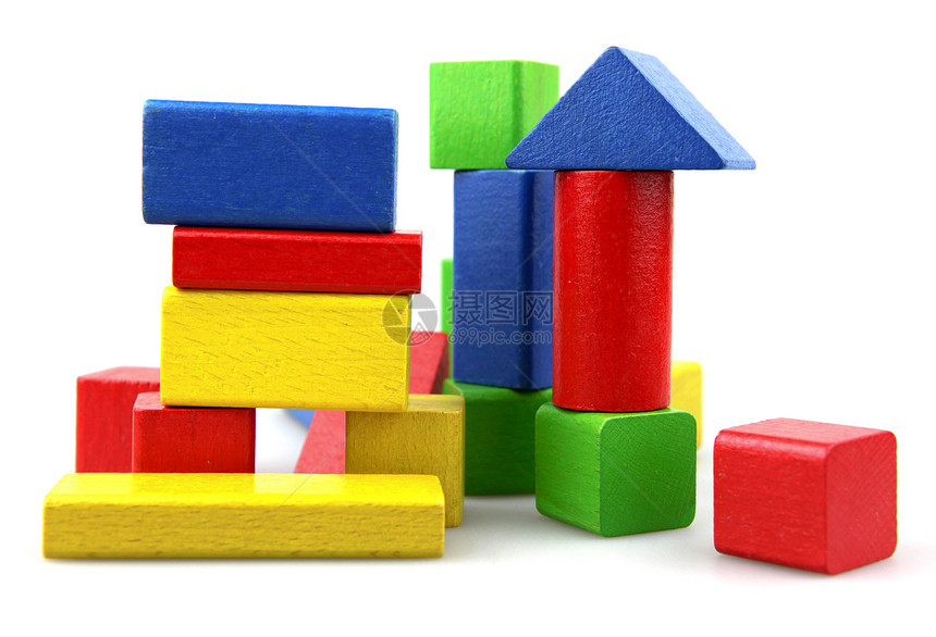 木制构件红色木头构造游戏玩具操场绿色孩子婴儿期建筑物图片