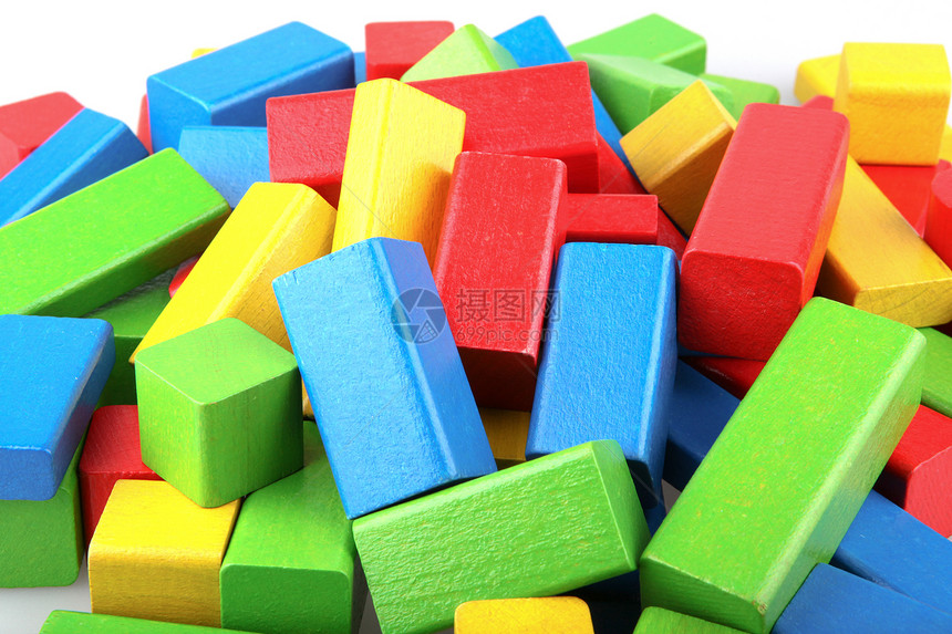 木制构件孩子立方体白色红色构造黄色婴儿期玩具蓝色绿色图片