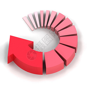 红进程箭头商业圆圈插图圆形推介会流动背景图片