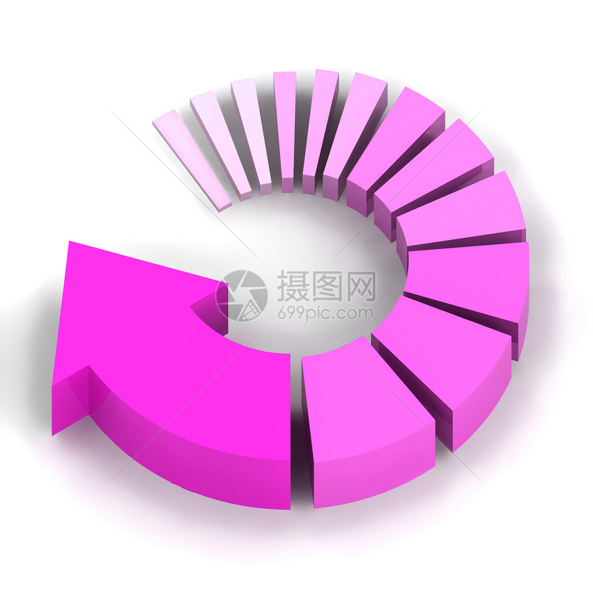 粉粉进程箭头推介会流动商业圆形圆圈插图图片