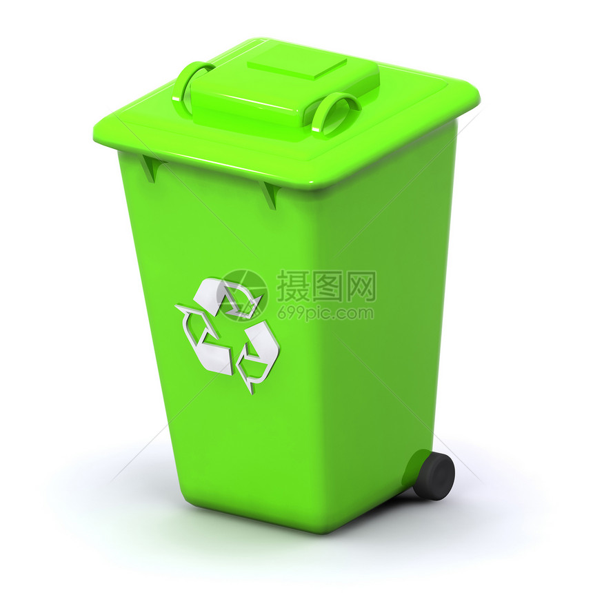 绿色再循环环垃圾桶家庭环境垃圾插图倾销回收倾倒塑料图片