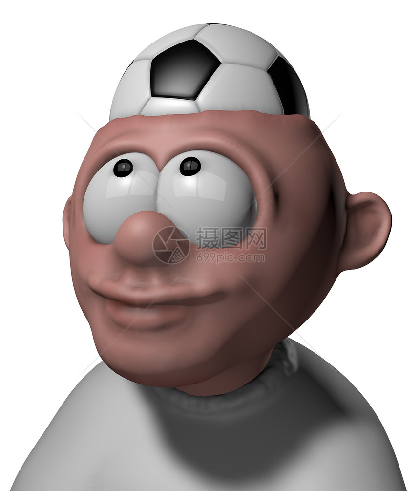 足球头漫画星星游戏俱乐部竞赛卡通片插图扇子头脑微笑图片