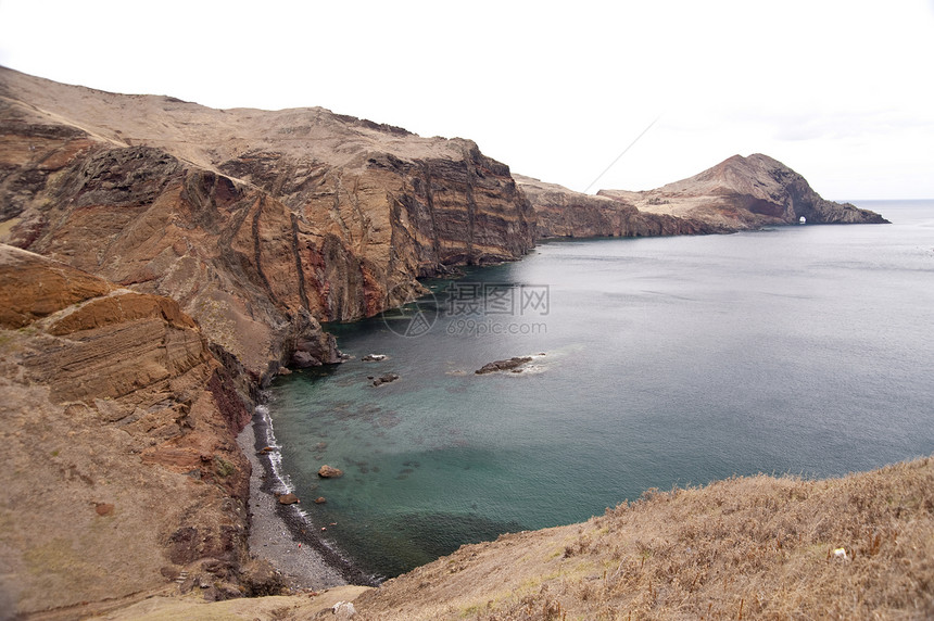 马 提拉水池旅行蓝色岩石小岛海岸旅游悬崖火山波浪图片