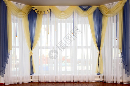 视窗奢华房子装饰风格折叠绳索刺绣窗户建筑学材料背景图片