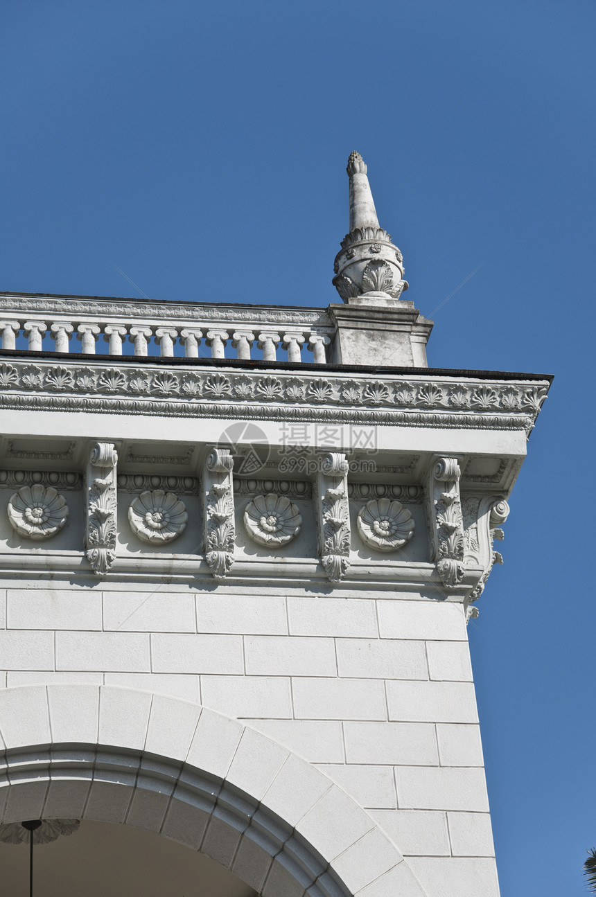 火车站中心城市建筑旅行火车飞檐拱门地标白色装饰品图片