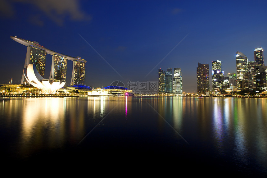 新加坡天线日落景观中心旅游天空商业场景码头建筑城市图片